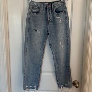 Pistola Light Blue Distressed Cropped Jeans